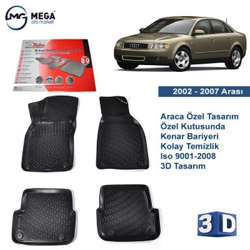 Rizline Audi A4 2002-2007 Arası 3D Havuzlu Paspas A4 Set 1