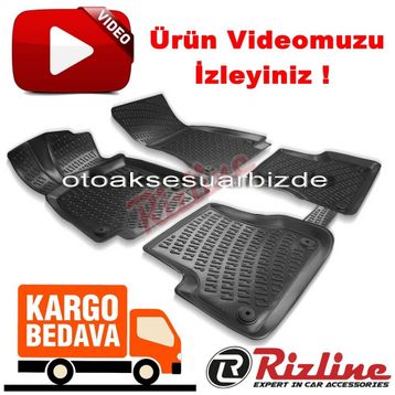 Rizline Audi A6 2011 2014 Siyah 3D Havuzlu Paspas