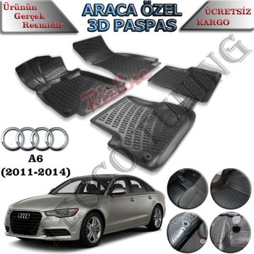 Rizline Audi A6 C7 2011-2014 Siyah 3D Havuzlu Paspas