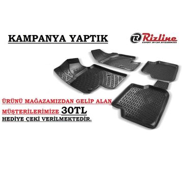 Rizline Audi A6 C8 2014 Sonrası 3D Siyah Havuzlu Paspas