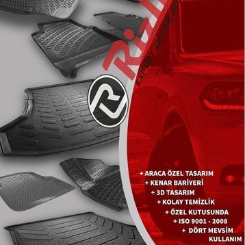 Rizline Audi A6 Siyah 2014-2018 3D Havuzlu Paspas