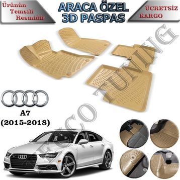 Rizline Audi A7 2015-2018 Bej 3D Havuzlu Paspas