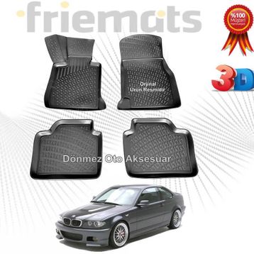 Rizline Bmw E46 1998 2004 Siyah 3D Havuzlu Paspas
