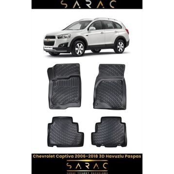 Rizline Chevrolet Captiva 2017 Siyah 3D Havuzlu Paspas