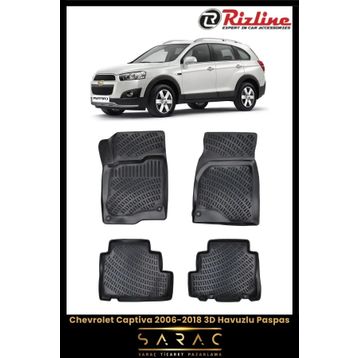 Rizline Chevrolet Captiva 2017 Siyah 3D Havuzlu Paspas