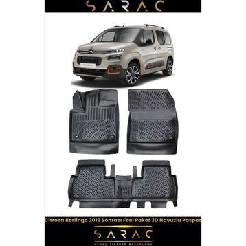Rizline Citroen Berlingo 2022 Model 3D Havuzlu Paspas