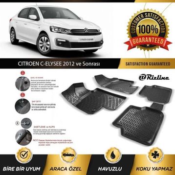Rizline Citroen C-elysee 2012 3d Havuzlu Paspas