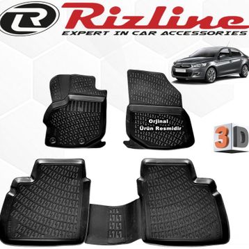 Rizline Citroen C-Elysee 2012+ 3D Havuzlu Paspas