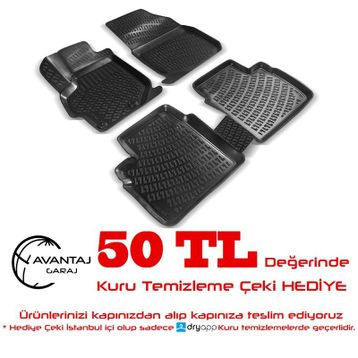 Rizline Citroen C-Elysee 2012 Sonrası Siyah 3D Havuzlu Paspas