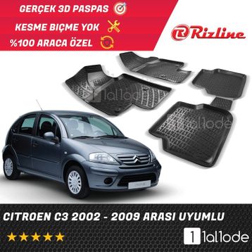 Rizline Citroen C3 2002-2009 3D Havuzlu Paspas