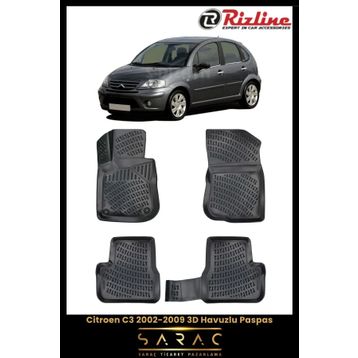 Rizline Citroen C3 2008 Model 3D Havuzlu Paspas