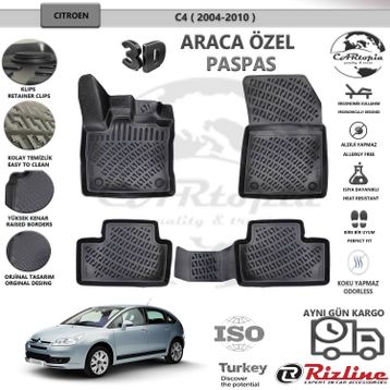 Rizline Citroen C4 Siyah 2004 2010 3D Bagaj Havuzu