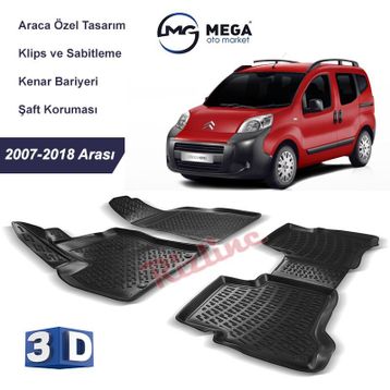 Rizline Citroen Nemo 2007 2019siyah 3D Havuzlu Paspas