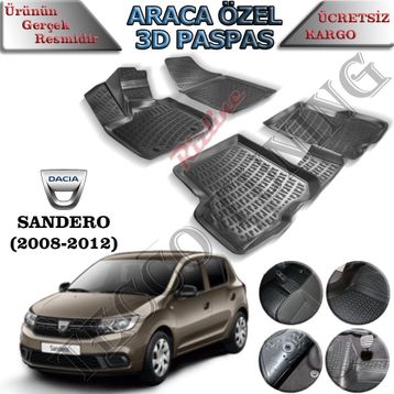Rizline Dacia Sandero 2008-2012 3D Havuzlu Paspas