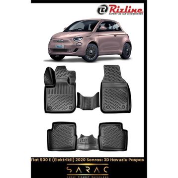 Rizline Fiat 500 Elektrikli 2020 Model 3D Havuzlu Paspas