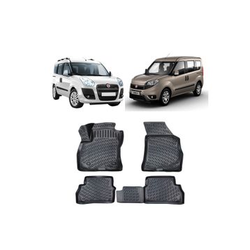 Rizline Fiat Doblo 2010-2022 Bej Siyah 3D Havuzlu Paspas