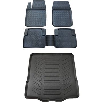 Rizline Fiat Egea Sedan 2019 Model Siyah 3D Bagaj Havuzu + 3D Havuzlu Paspas