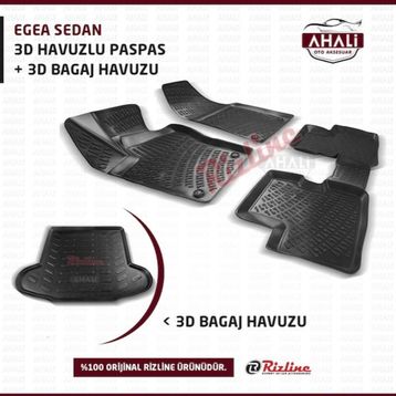 Rizline Fiat Egea STW 3D Havuzlu Paspas