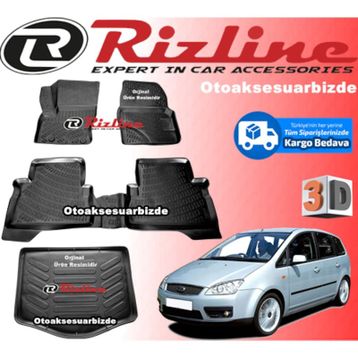 Rizline Ford C-max 2003 2009 Siyah 3D Havuzlu Paspas