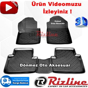 Rizline Ford Connect 2002 2013 Siyah 3D Havuzlu Paspas