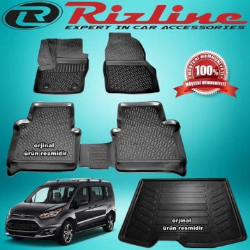 Rizline Ford Connect 2014 2019siyah 3D Havuzlu Paspas