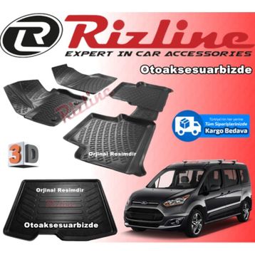 Rizline Ford Connect 2014 2019siyah 3D Havuzlu Paspas