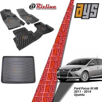 Rizline Ford Focus 3 HB 2011-2014 3D Paspas Bagaj Havuzu