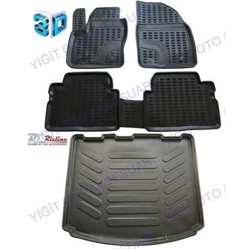 Rizline Ford Kuga 2013-2019 Siyah 3D Havuzlu Paspas