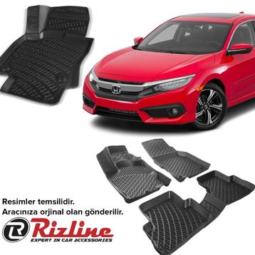 Rizline Honda Civic 2012-2016 3D Havuzlu Paspas