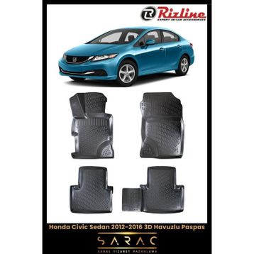 Rizline Honda Civic Sedan 2013 Model 3D Havuzlu Paspas