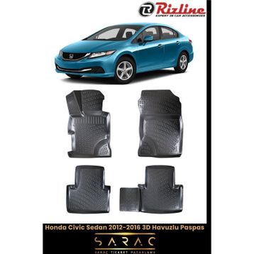 Rizline Honda Civic Sedan 2013 Model 3D Havuzlu Paspas