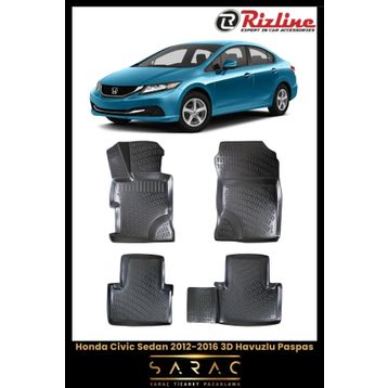 Rizline Honda Civic Sedan 2013 Model 3D Havuzlu Paspas