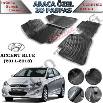Rizline Hyundai Blue 2011-2018 3D Havuzlu Paspas