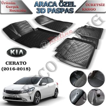Rizline Kia Cerato 2016+ 3D Havuzlu Paspas