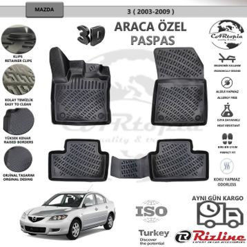 Rizline Mazda 3 2003-2009 3D Havuzlu Paspas