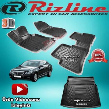 Rizline Mercedes E W212 2010-2016 Bej 3D Havuzlu Paspas