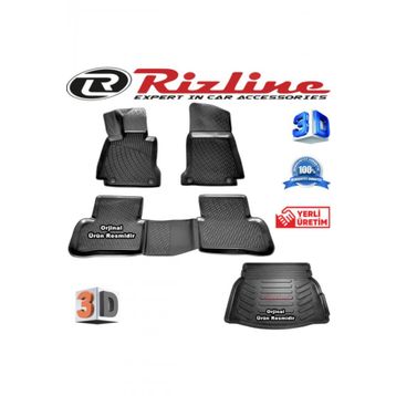 Rizline Mercedes W205 C200 3D Paspas + 3D Rampalı Bagaj Havuzu 2014-2019 Arası Siyah Set