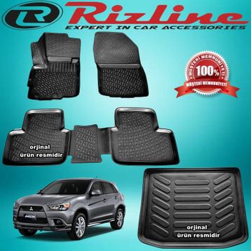 Rizline Mitsubishi ASX Siyah 3D Havuzlu Paspas