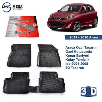 Rizline Nissan Micra 2011-2016 3d Havuzlu Paspas