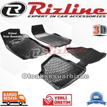 Rizline Opel Corsa C 2000 2005 Siyah 3D Havuzlu Paspas