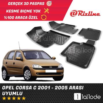 Rizline Opel Corsa C 2001-2005 3D Havuzlu Paspas