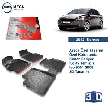 Rizline Peugeot 301 2012 3d Havuzlu Paspas