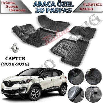Rizline Renault Captur 2013-2018 3D Havuzlu Paspas
