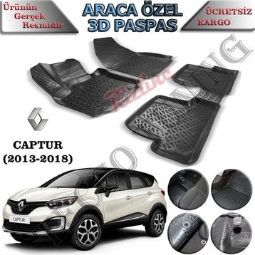 Rizline Renault Captur 2013-2018 3D Havuzlu Paspas