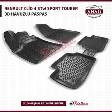 Rizline Renault Clio 4 Stw 2013 2019siyah 3D Havuzlu Paspas