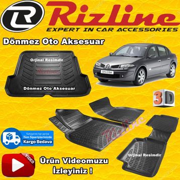 Rizline Renault Megane 2 2002-2009 3d Havuzlu Paspas