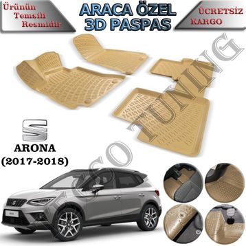 Rizline Seat Arona Bej 3D Havuzlu Paspas