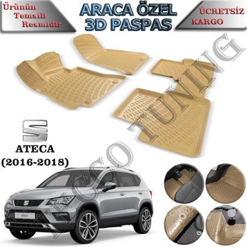 Rizline Seat Ateca Siyah 3D Havuzlu Paspas
