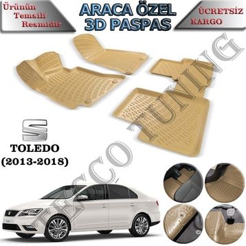 Rizline Seat Toledo 2013-2018 3D Havuzlu Paspas