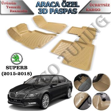 Rizline Skoda Super B 3D Havuzlu Paspas